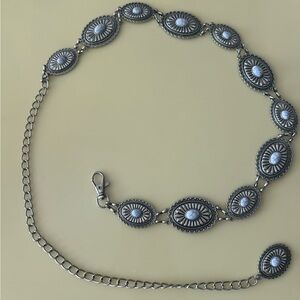 Elegant Silver and White Women's Belt